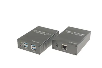 Удлинитель/ OSNOVO TA-U16+RA-U46 Удлинитель интерфейса USB 3.0 по кабелю витой пары CAT6e/7 до 100м. Приемник: Вх.-RJ45/Роз.2,1х5,5мм(DC12V). Вых.-USB(A)x4.Передатчик:Вх.-USB(Type-C)/Роз.2,1х5,5мм(DC12V). Вых.-RJ45.В комплекте БП DC12V(2A)-2шт, кабель USB. Размеры передатчика и приемника (ШхВхГ):74x30x108мм. Вес(каждое устройство):0,18 кг. Рабочая температура -15...+55°C.