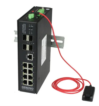 Промышленный PoE коммутатор Gigabit Ethernet OSNOVO SW-80804/ILS(port 90W,720W) Промышленный управляемый (L2+) Ultra PoE коммутатор Gigabit Ethernet на 8GE PoE + 4 GE SFP порта с функцией мониторинга температуры/ влажности/ напряжения. Порты: 8