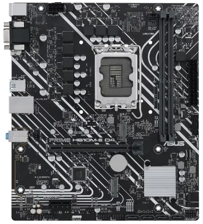 Материнская плата Asus - PRIME H610M-E D4-CSM, mATX, Intel H610, 1xLGA 1700, 2xDDR4 до 64ГБ, 1x1GbE, audio, M.2, VGA, HDMI, DP, 2xPS/2, 4xSATA, 2xUSB2.0, 2xUSB3.2, PRIME H610M-E D4-CSM