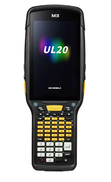 Терминал сбора данных M3 Mobile UL20X LTE, Android 10.0 GMS, FHD, 802.11 a/b/g/n/ac, SE5800 ER, Rear Camera, BT, GPS, NFC(HF), 4G/64G, 53K, Std Bat 6700 mAh, incl Bullet Proof Film, Hand Strap. Req CRDPWR