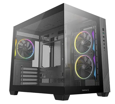 корпус Deepcool CG330 3F без БП, боковое окно (панорама), 3x120mm ARGB PWM вентилятора, черный, mATX (R-CG330-BKNGM3-G)