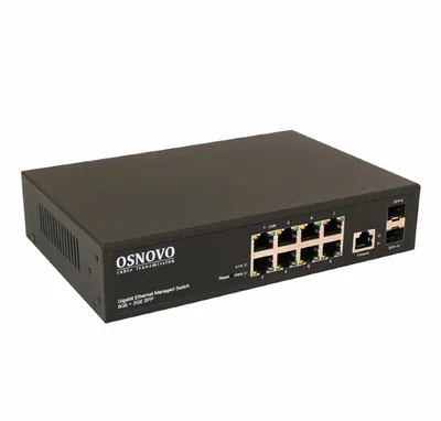 Коммутатор OSNOVO SW-70802/L2, L2+, 8×1GbE, 2×SFP