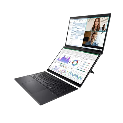 Ноутбук/ ASUS UX8406CA-QL345X Duo Touch 14+14"(1920x1200 + 1920x1200 OLED 16:10)/Touch/Intel Core Ultra 7 255H(2Ghz)/32768Mb/1024PCISSDGb/noDVD/Int:Intel Graphics/Cam/BT/WiFi/75WHr/war 1y/1.65kg/Inkwell Gray/Win11Pro + 2х14" экрана; маг-алюм корп; +стилус; +чехол