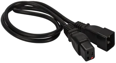 LAN-PP19L/20-1.0-BK Шнур для блока питания Lanmaster IEC 60320 С19 вилка IEC 60320 С20 1 м 16А с защитой подключения цвет: чёрный