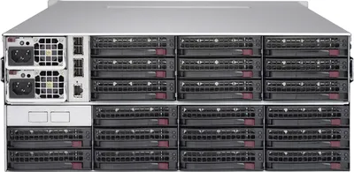 Дисковая полка Supermicro Storage JBOD Chassis 4U 847E1C-R1K23JBOD Up to 44 x 3.5 (24 front + 20 rear)/Single Expander Backplanes/ 2x1200W