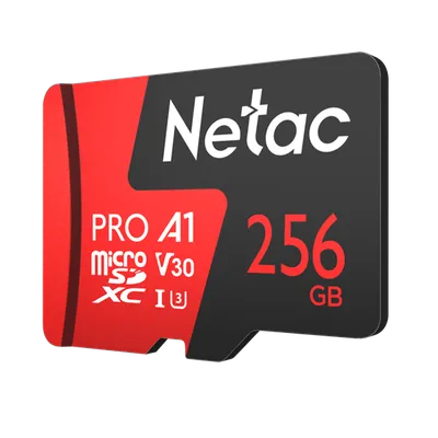 Netac Micro SecureDigital 256GB P500 Extreme Pro MicroSDXC V30/A1/C10 up to 100MB/s, retail pack card only [NT02P500PRO-256G-S]
