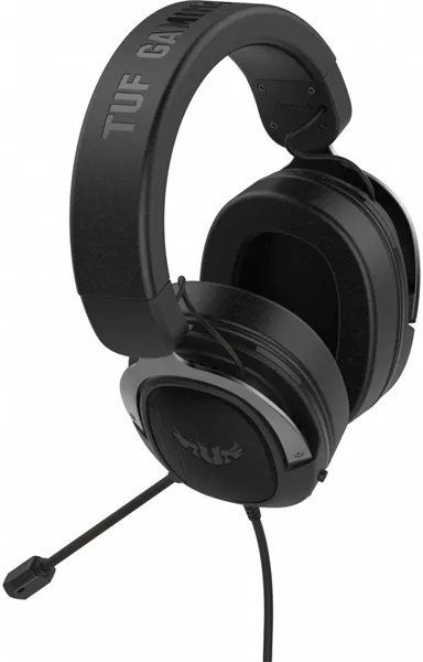 Гарнитура ASUS TUF Gaming H3 чёрный/серый, проводная, mini jack 3.5 мм, регулятор громкости, отключаемый микрофон