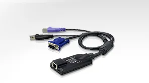 KVM-кабель ATEN - USB VGA Virtual Media, RJ-45 (Female) - D-Sub (Male) + 2xUSB Type A (Male), 0.2 м, KA7177-AX