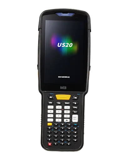 Терминал сбора данных M3 Mobile US20W Android 10.0 GMS, WVGA, 802.11 a/b/g/n/ac, SE4770 2D (45 angle), Rear Camera, BT, GPS, NFC(HF), 4G/64G, 51K, Ext Bat, Bullet Proof Film, Hand Strap. Not use US20-TRIG-S00