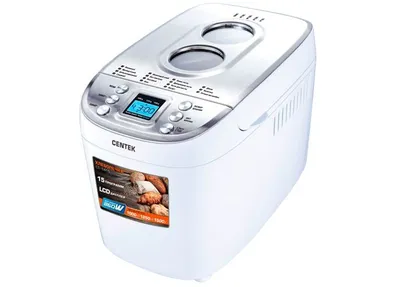 Хлебопечка Centek CT-1415 белый/серебристый, 860 Вт, 1.5 кг, 15 программ
