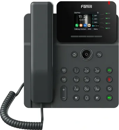 SIP-Телефон Fanvil V61G (Замена X301G, X303G), 4 SIP-акк., 2,4", 320x240 Цвет. экран, POE, БП в комп., 2x1 Gbps