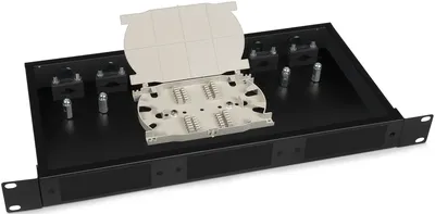 Бокс оптический Cabeus FO-19-3FP-BK, 1U, 24–48 ОВ, чёрный