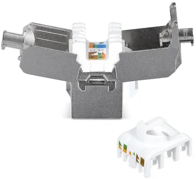 Вставка Cabeus KJ-RJ45-Cat.5e-SH-180-Toolless Вставка Keystone Jack RJ-45(8P8C), 180 градусов, категория 5e, экранированная, без инструмента Toolless