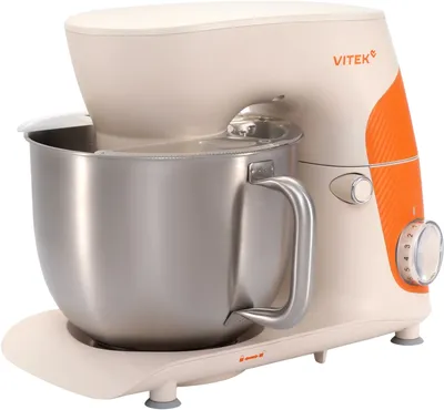 Миксер Vitek VT-PM0331, планетарный, 1800Вт, кремовый/оранжевый