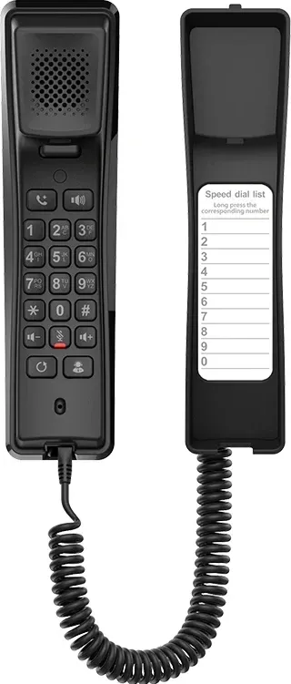 SIP-Телефон Fanvil H2U, 2 SIP-акк., POE, 1x100 Mbps, Чёрный, 1 прог. клав.