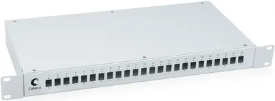 Cabeus FO-19-24SC - Крос бокс оптическай 19" на 24 SC (LC DUPLEX) со слайс пластиной и КДЗС (без пигтейлов и проходных адаптеров)