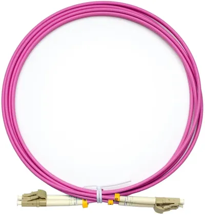 Оптический патч-корд Cabeus, LC - LC, 50/125 мкм, LSZH, розовый, 2 м, OP-50-OM4-LC-LC-2M