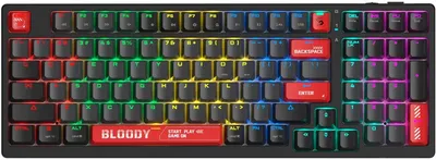 Клавиатура A4Tech Bloody WS98 Naraka механическая серый/красный USB беспроводная BT/Radio Multimedia for gamer LED (WS98)