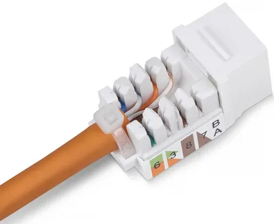 Cabeus KJ-RJ45-Cat.5e-90-SW Вставка Keystone Jack RJ-45, категория 5e, заделка 110 тип, белая, со стяжкой