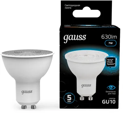 Лампа светодиодная Gauss 101506307, 7Вт, GU10, MR16, 6500К