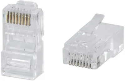 Коннектор Cabeus 8P8C-C6 RJ-45 под витую пару, категория 6 , универсальный (для одножильного и многожильного кабеля) для проводников с толщиной по изоляции до 1,05 мм