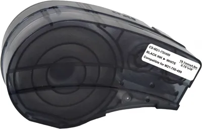 Картридж ленточный Cactus CS-M21-750499 черный шрифт, белый фон (19.1 мм, 4.9 м) для Brady BMP21-PLUS, BMP21-LAB