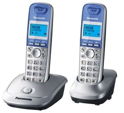 KX-TG2512RUS - Радиотелефон PANASONIC KX-TG2512 (RUS), дополнительная трубка в комплекте, АОН, Caller ID (журнал на 50 вызовов), спикерфон на трубке, Серебристый