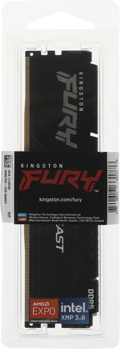 Память Kingston KF556C36BBE-8, DDR5, 8GB, 5600MHz, CL36