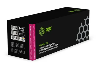 Картридж лазерный Cactus CS-CF413A для HP Color LaserJet M452DW, DN, NW, M477FDW, M477FDN, M477FNW, пурпурный, 2300 стр.