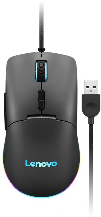 Мышь Lenovo GY51M74265, M210 RGB Gaming, проводная, оптическая, 8000dpi, черная