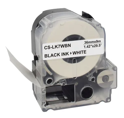 Картридж ленточный Cactus CS-LK7WBN, черный/белый, 36мм×9м