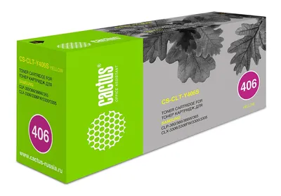 Картридж лазерный Cactus CS-CLT-Y406S для Samsung CLP-360, CLP-365, CLX-3300, CLX-3305, желтый, 1000 стр.