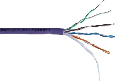 Кабель информационный Lanmaster LAN-5EUTP-PT-LSZH-VI кат.5E UTP 4 пары 24AWG LSZH внутренний  305м  фиолетовый