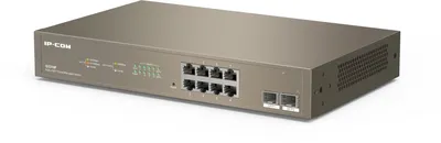 Коммутатор 10-портовый IP-COM G3310F, настенный, 1000 Мбит/сек, 8 port 10/100/1000BASE-T, SFPx2
