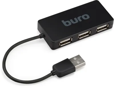 USB-хаб Buro BU-HUB4-U2.0-Slim, 4×USB 2.0