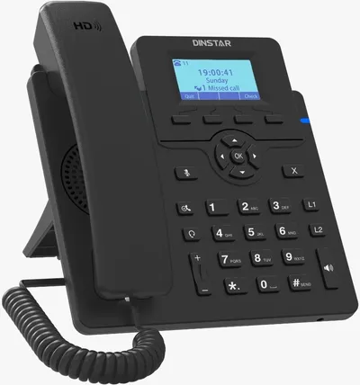 VoIP-телефон Dinstar C60UP, 2 линии, 2 SIP, PoE, черный