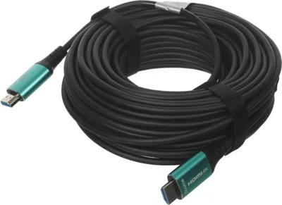 Видео кабель CACTUS - CS-HDMI-AOC-2.1, HDMI (M) -> HDMI (M), HDMI 2.1, 20 м, цвет чёрный, CS-HDMI-AOC-2.1-20