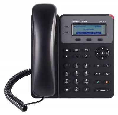 GXP1610 - IP телефон, Grandstream, GXP1610, 2 SIP аккаунта, 2 линии, 2 порта Ethernet 10/100 без PoE, 3-х сторонняя конференц-связь, ЖК-дисплей 132x48 (2.95 дюйма), блок питания 5 В/0.6 А