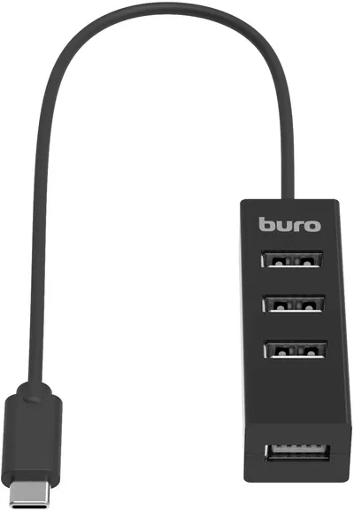 USB-хаб Buro BU-USBC-HUB-4U20, USB-C, 4×USB 2.0 Type A