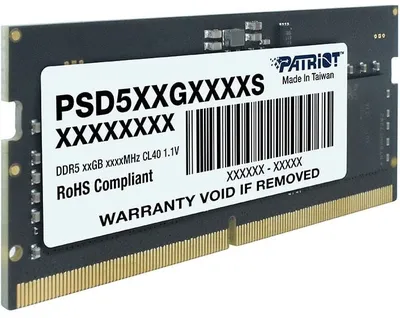 Оперативная память Patriot PSD58G480041S, 8 ГБ, DDR5, 4800 МГц, SO-DIMM