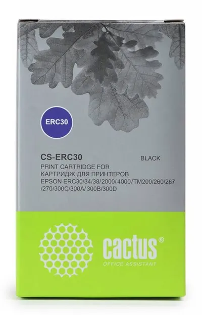 Картридж матричный Cactus CS-ERC30, черный, 12.7мм×5м, для Epson ERC30/TM-U220