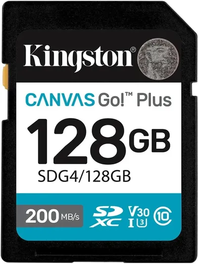SDG4/128GB - Карта памяти, Kingston, SDG4/128GB, SDXC 128GB, Canvas Go Plus, C10, UHS-I, U3, V30