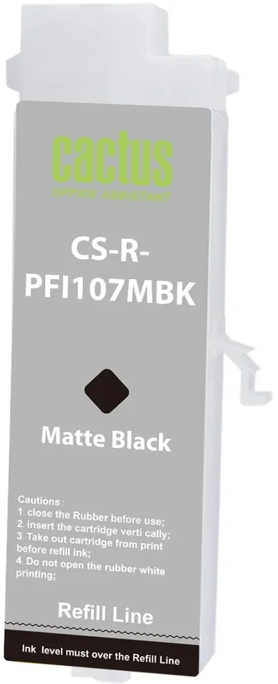 Картридж струйный Cactus CS-R-PFI107MBK, черный матовый, 260 мл, для Canon imageProGRAF