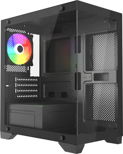 Корпус Accord ACC-350-02B, mATX, без БП, 1×120мм, чёрный