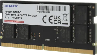Оперативная память DDR5 16GB 5600MHz A-Data AD5S560016G-S RTL PC5-44800 CL46 SO-DIMM 262-pin 1.1В single rank Ret [AD5S560016G-S]