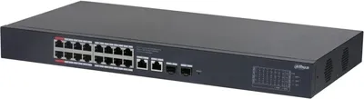 Коммутатор Dahua DH-CS4220-16GT-190, облачный, 16×GbE PoE, 2×GbE uplink, 2×SFP