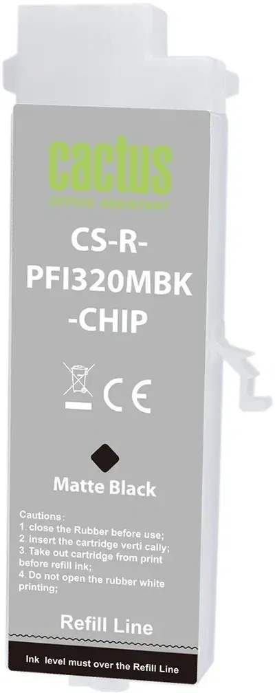 Картридж струйный Cactus CS-R-PFI320MBK-CHIP, PFI-320, черный матовый, 260мл