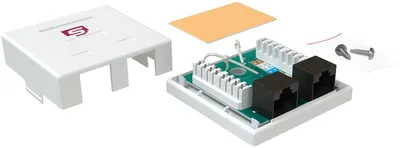 SB 25EU.WH  Розетка Sysmatrix  комп.RJ45 2  кат.5E UTP бел.