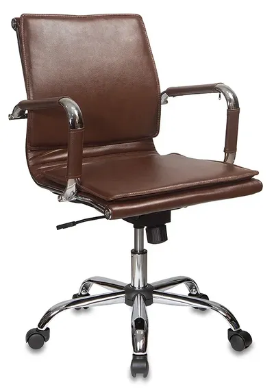 Кресло Бюрократ CH-993-LOW/BROWN, низкая спинка, экокожа, коричневый