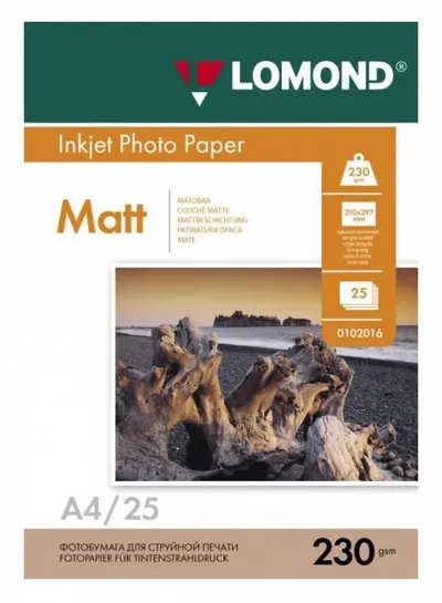 Фотобумага Lomond 0102050, А4, 230г/м2, матовая, 25л
